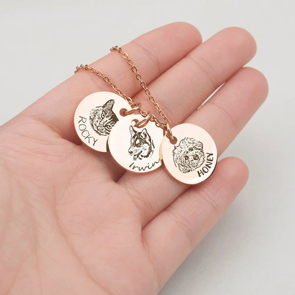 dog name necklace diy engraving engraving necklace - Blade & Thread
