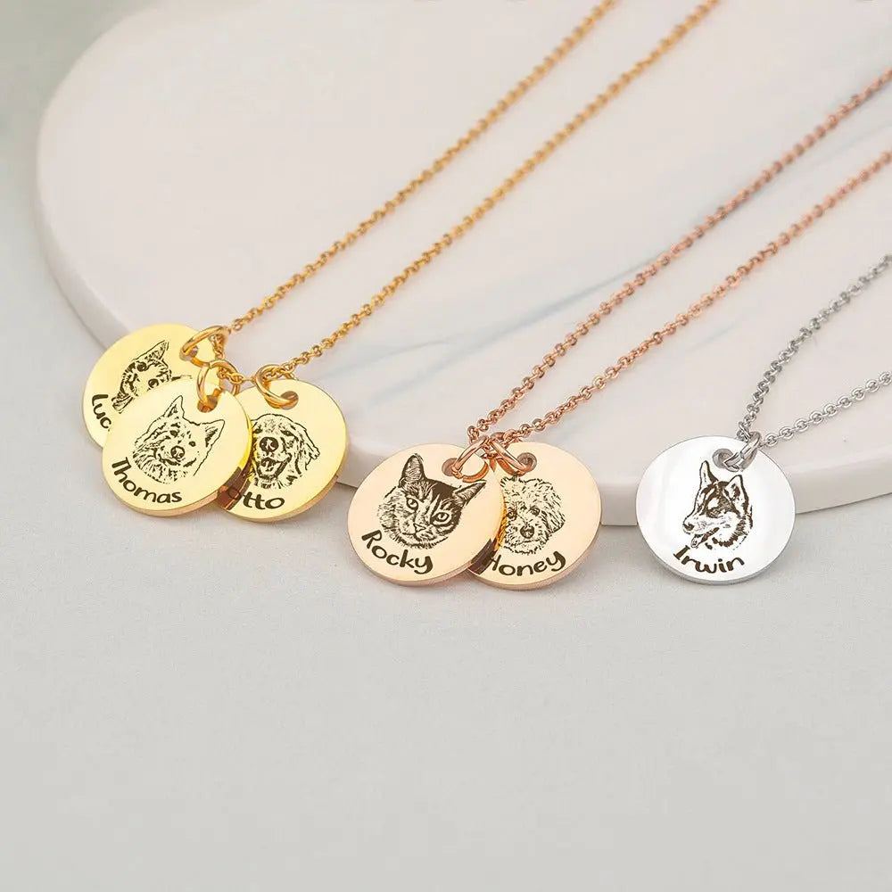 dog name necklace diy engraving engraving necklace - Blade & Thread