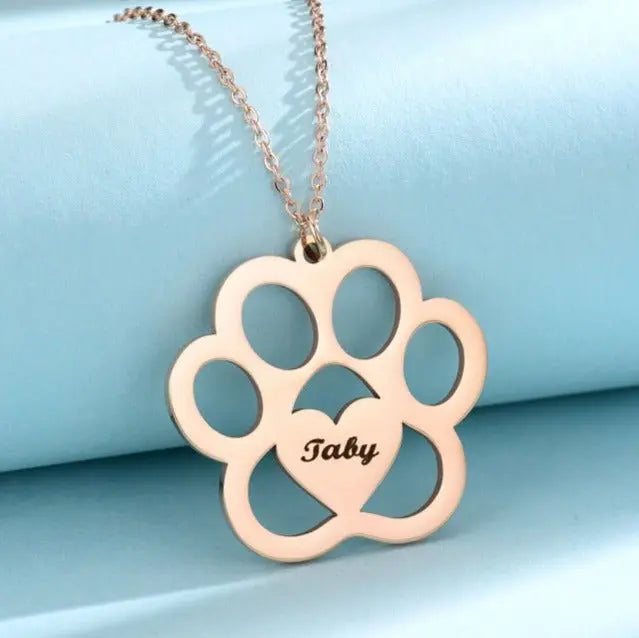 dog name necklace hollow claw love necklace - Blade & Thread