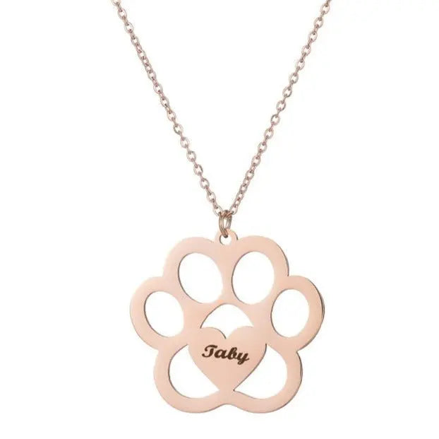 dog name necklace hollow claw love necklace - Blade & Thread