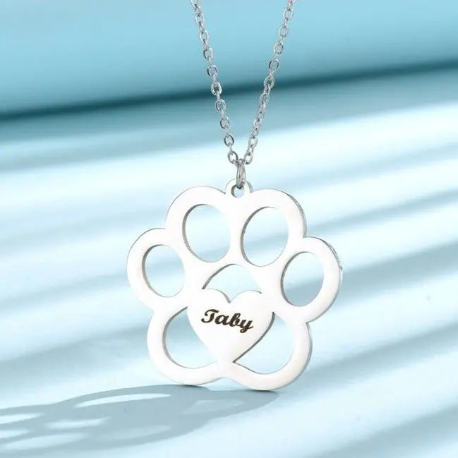 dog name necklace hollow claw love necklace - Blade & Thread