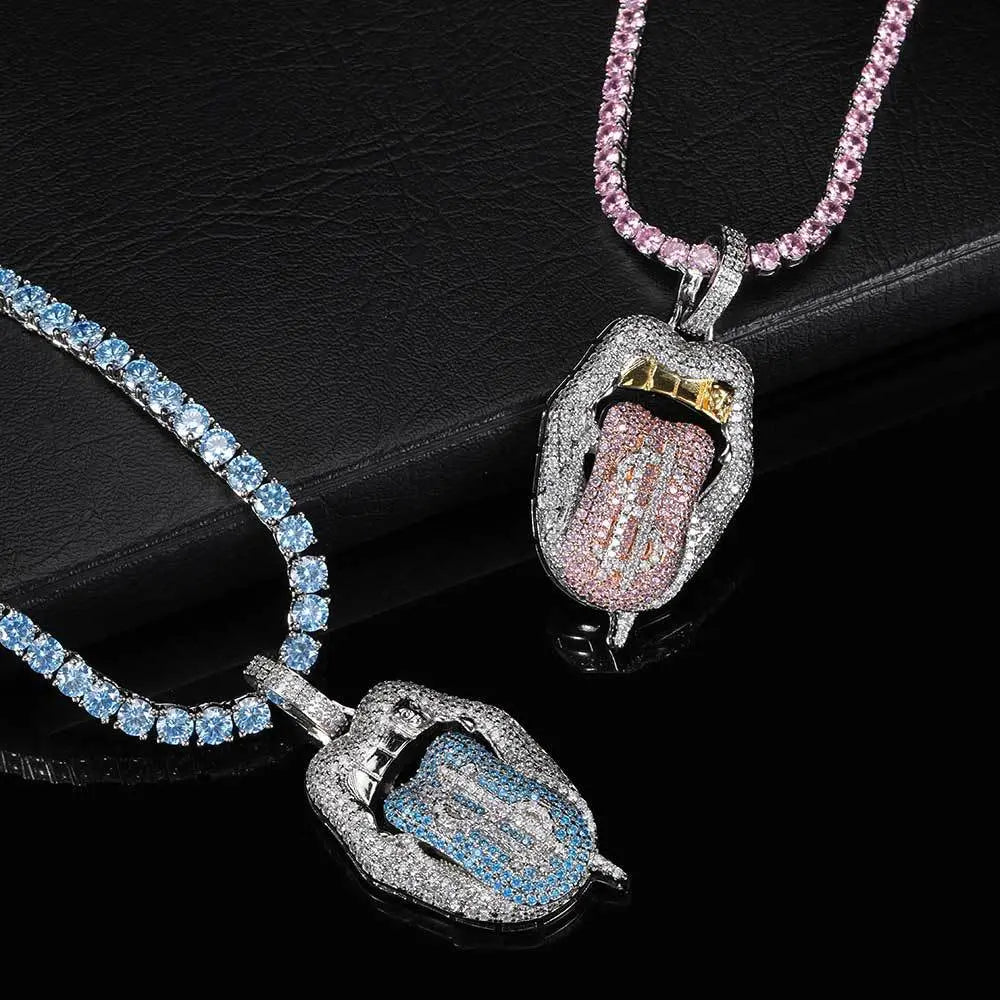 Dollar Mouth Tongue Hip Hop Jewelry Micro-inlaid Zircon Pendant wholesale - Blade & Thread