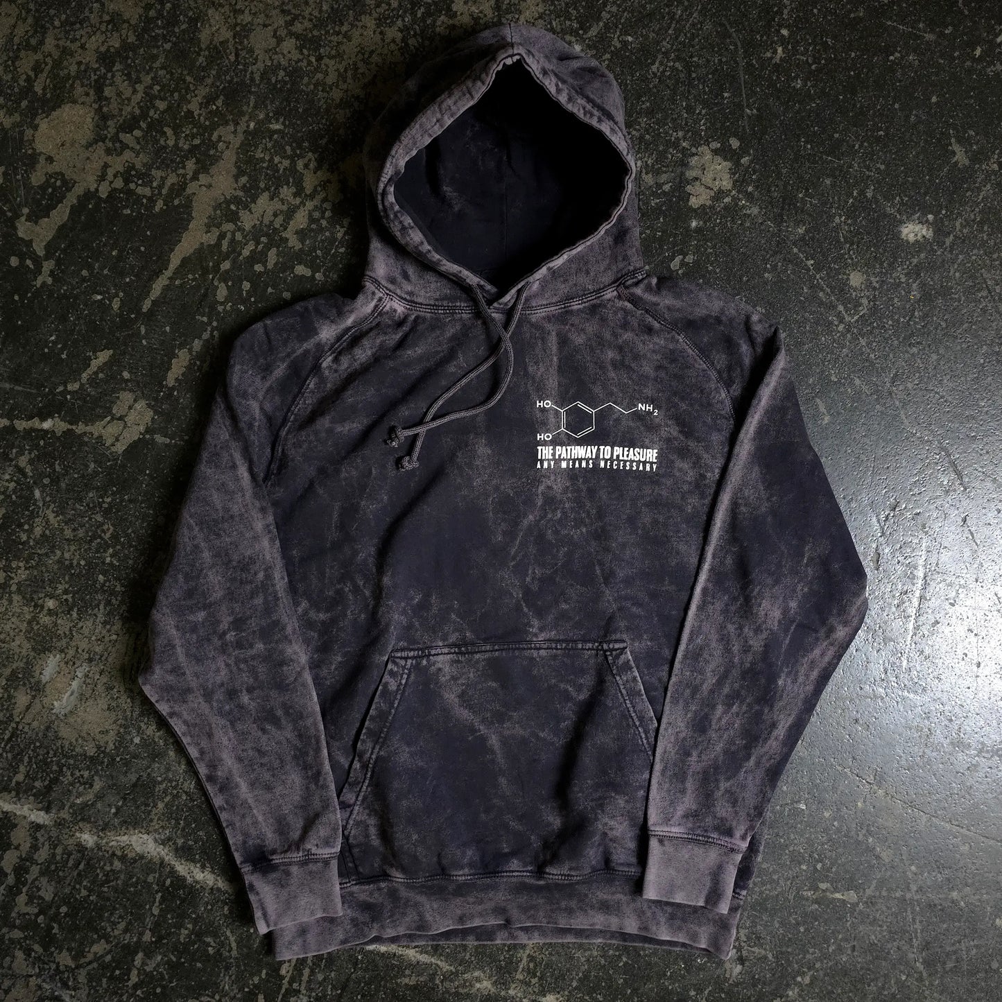 Dopamine Pullover Hoodie Vintage Black Any Means Necessary Clothing