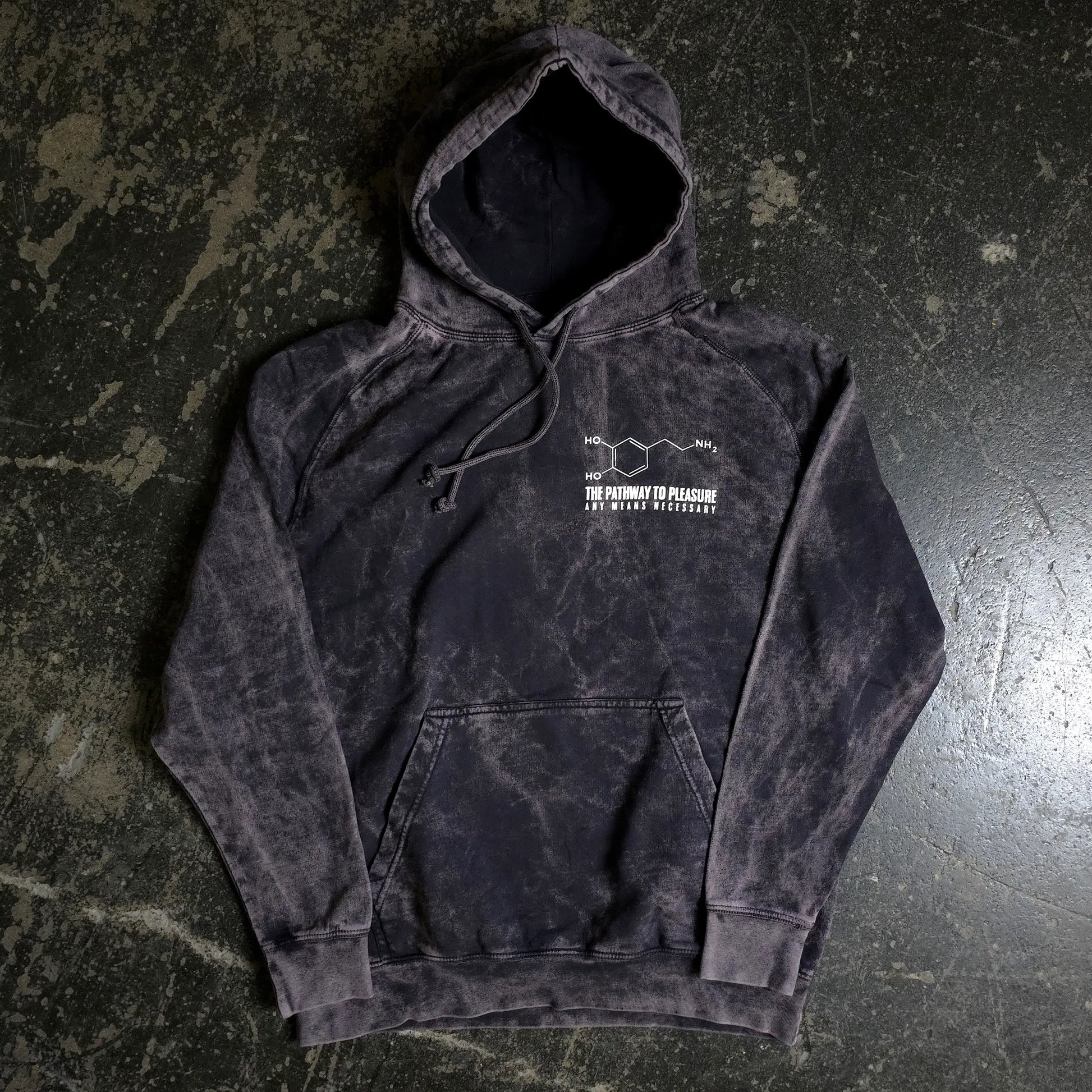 Dopamine Pullover Hoodie Vintage Black Any Means Necessary Clothing