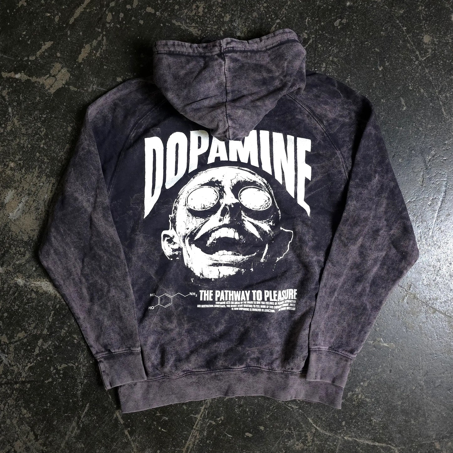 Dopamine Pullover Hoodie Vintage Black Any Means Necessary Clothing