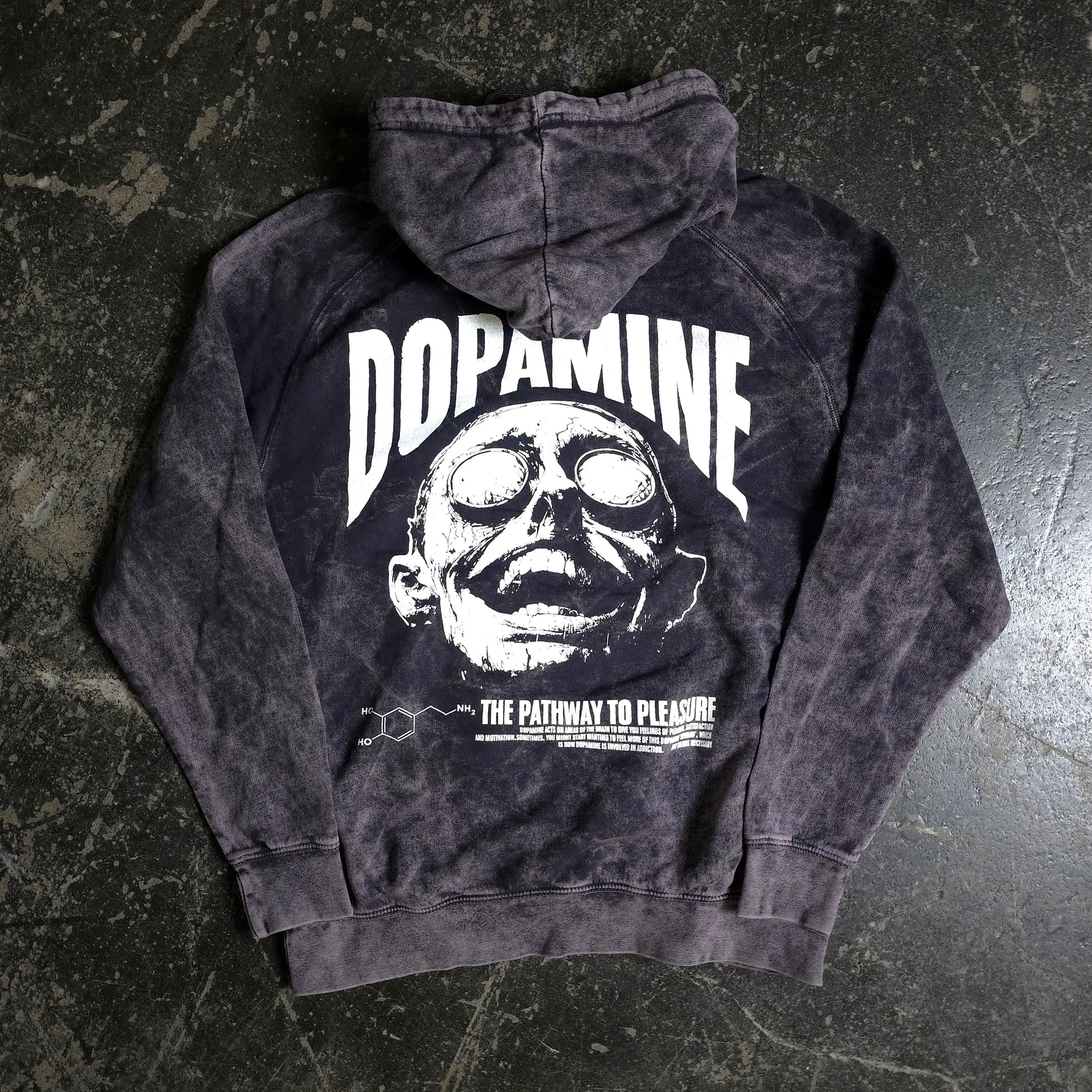 Dopamine Pullover Hoodie Vintage Black Any Means Necessary Clothing