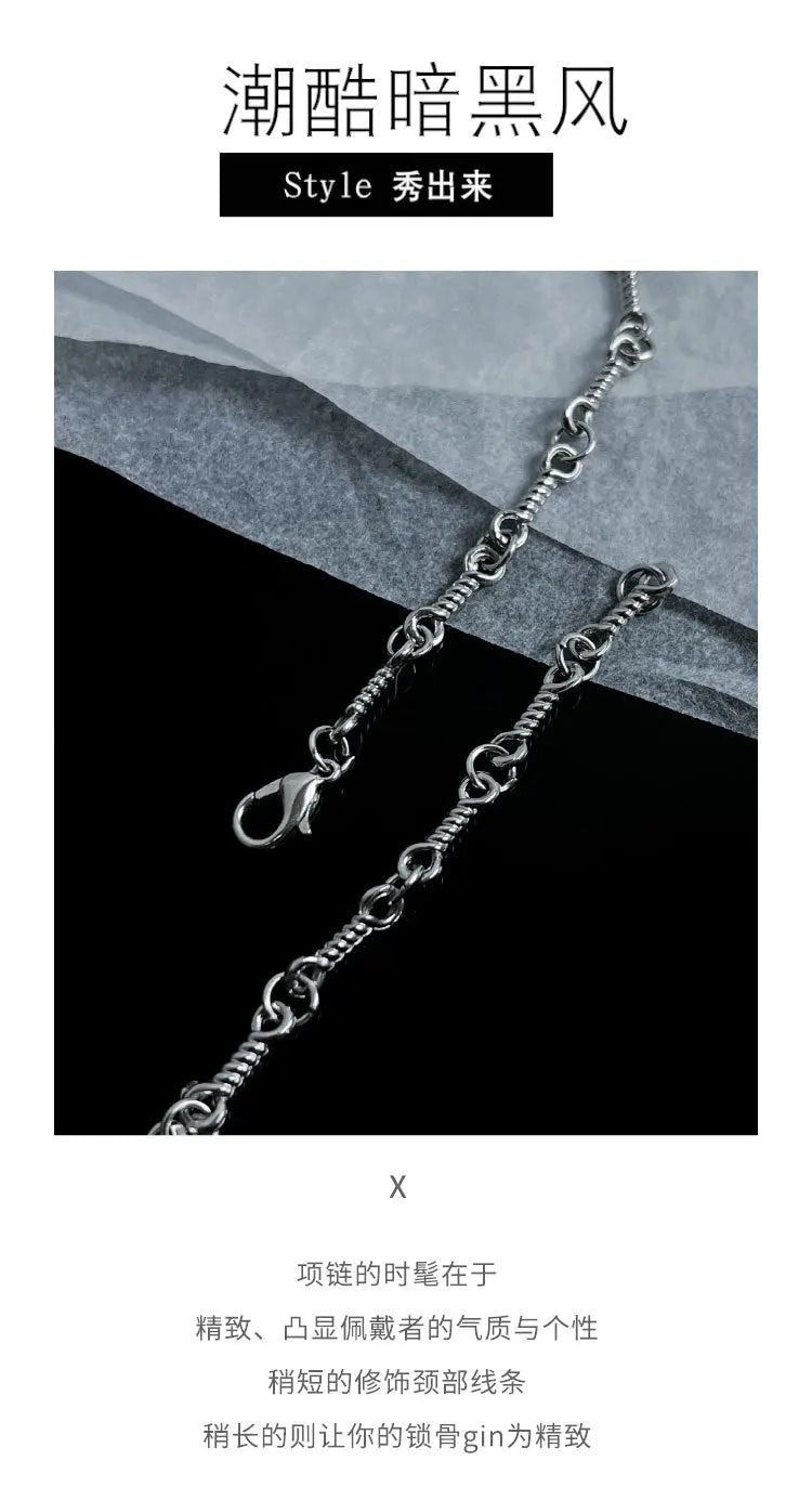 Double Cross Diamond Necklace Hip Hop Pendant - Blade & Thread