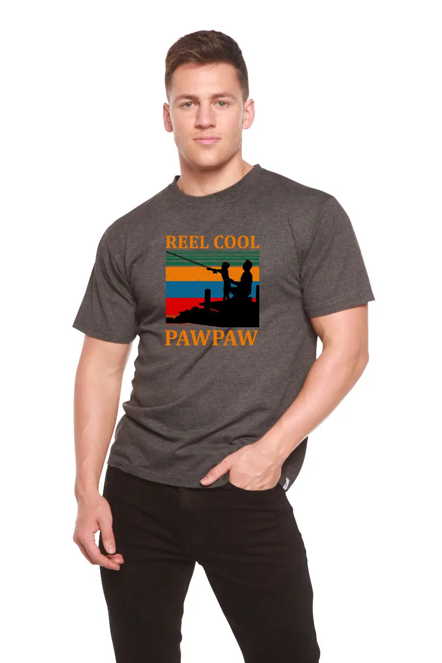 Real Cool Pawpaw Men's Bamboo Viscose/Organic Cotton Short Sleeve Printed T-Shirt Spun Bamboo