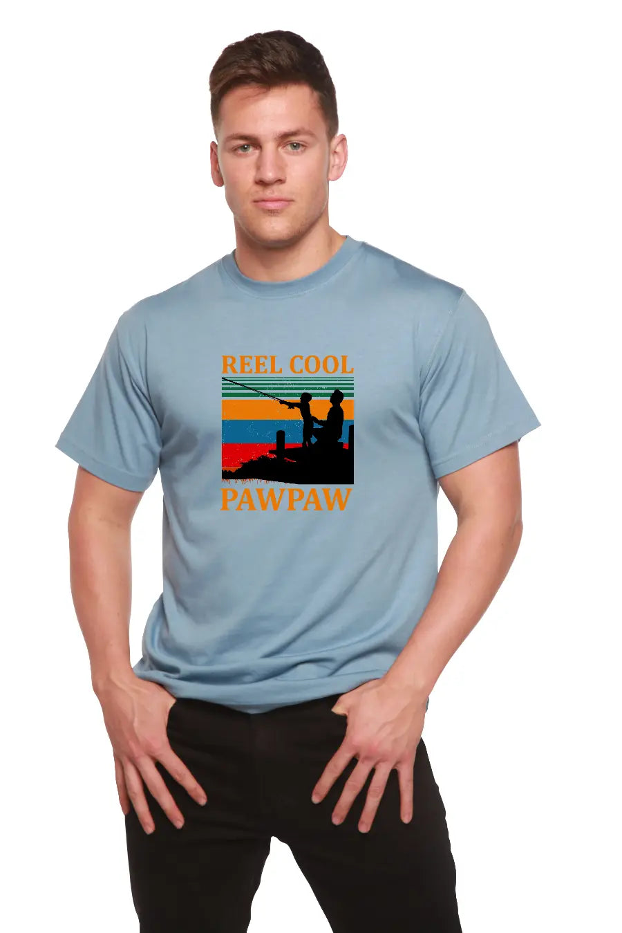 Real Cool Pawpaw Men's Bamboo Viscose/Organic Cotton Short Sleeve Printed T-Shirt Spun Bamboo