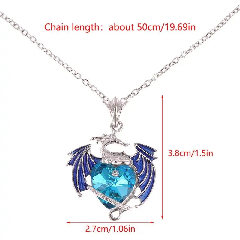 dragon necklace Blue Purple Pendant - Blade & Thread