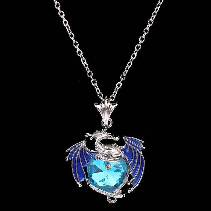 dragon necklace Blue Purple Pendant - Blade & Thread