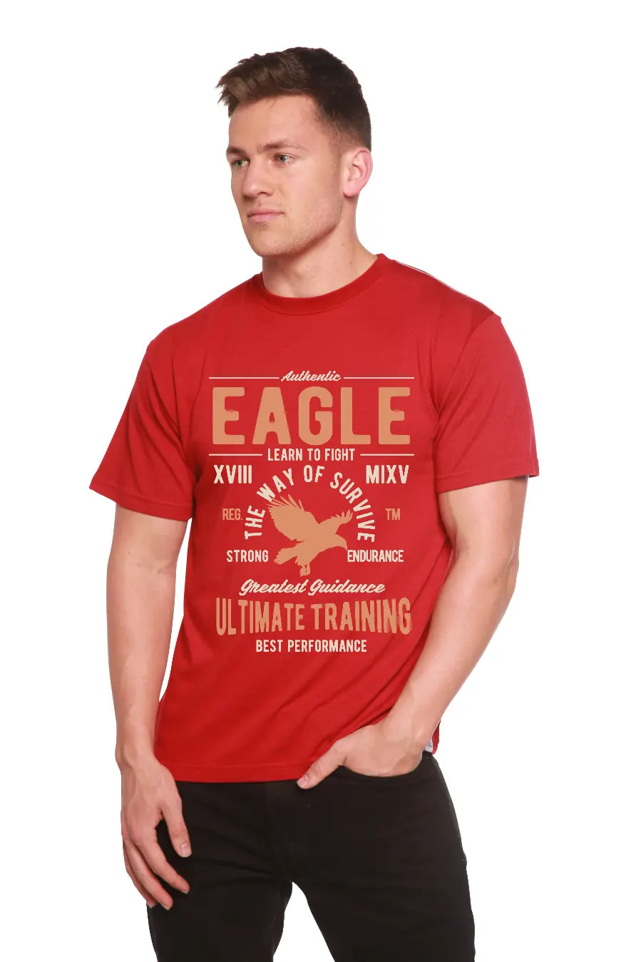 Eagle Men's Bamboo Viscose/Organic Cotton Short Sleeve Graphic T-Shirt Spun Bamboo