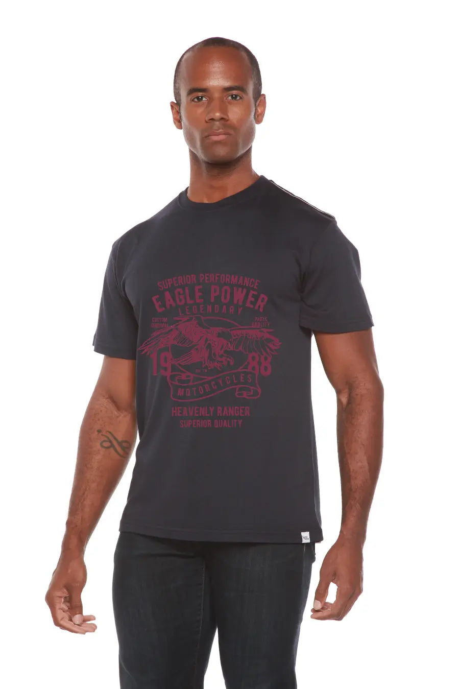 Eagle Power Men's Bamboo Viscose/Organic Cotton Short Sleeve Graphic T-Shirt Spun Bamboo