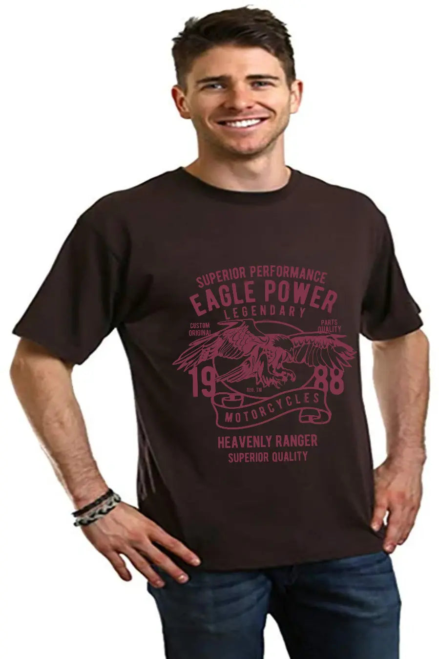 Eagle Power Men's Bamboo Viscose/Organic Cotton Short Sleeve Graphic T-Shirt Spun Bamboo
