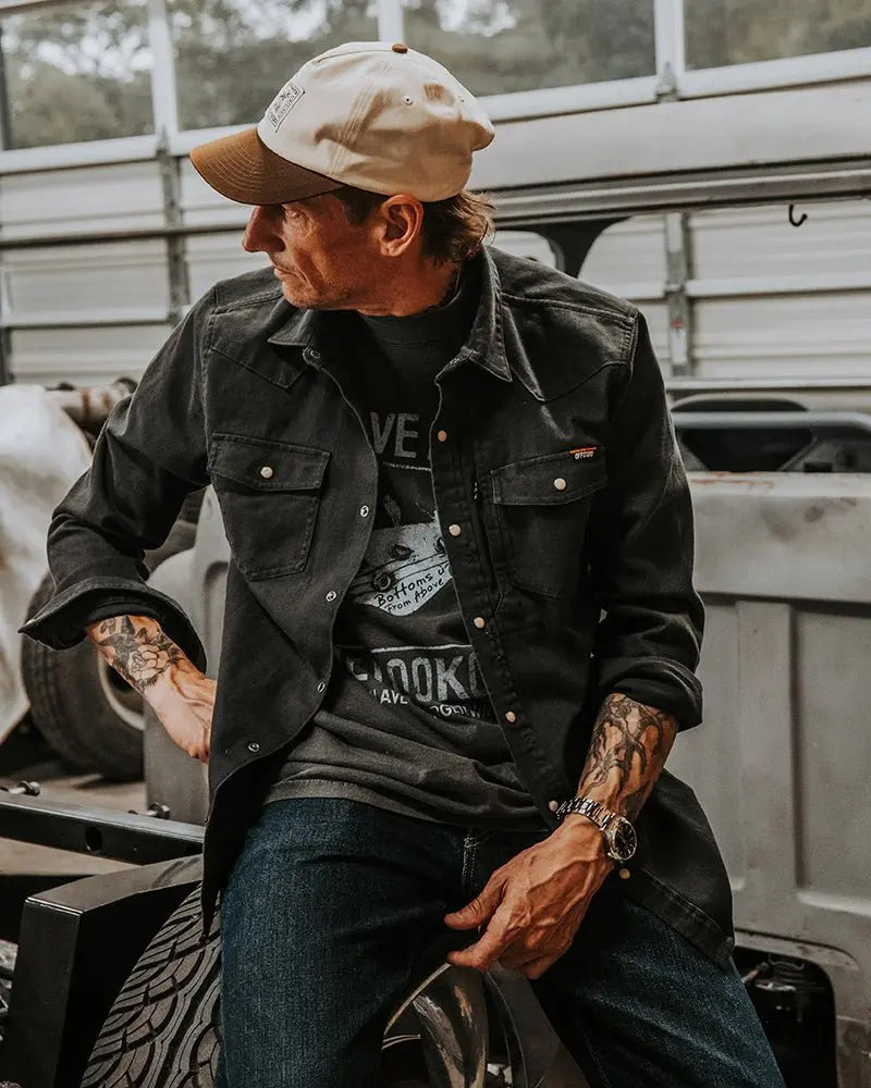 Earl Denim Shirt - Vintage Black - Blade & Thread