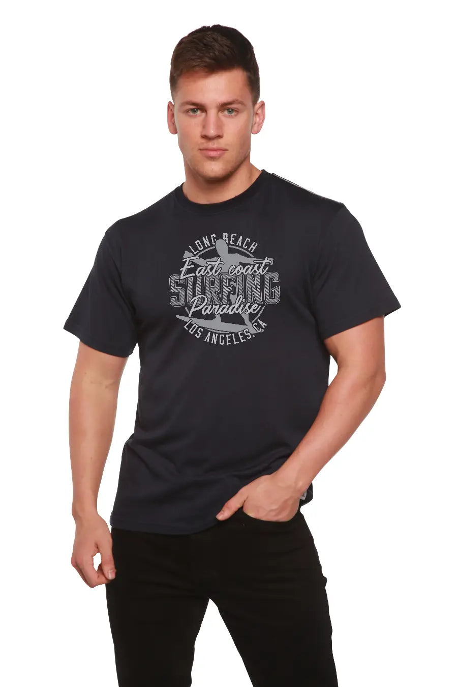 East Coast Paradise Men's Bamboo Viscose/Organic Cotton Short Sleeve Graphic T-Shirt Spun Bamboo