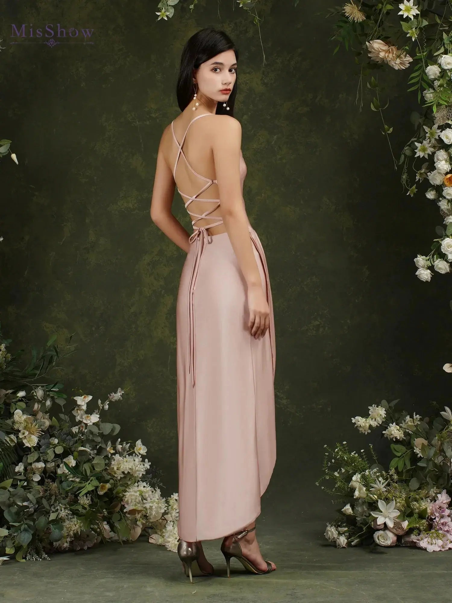 Elastic Long Bodycon Sleeveless Mermaid Lace UP Back Evening Gowns - Blade & Thread
