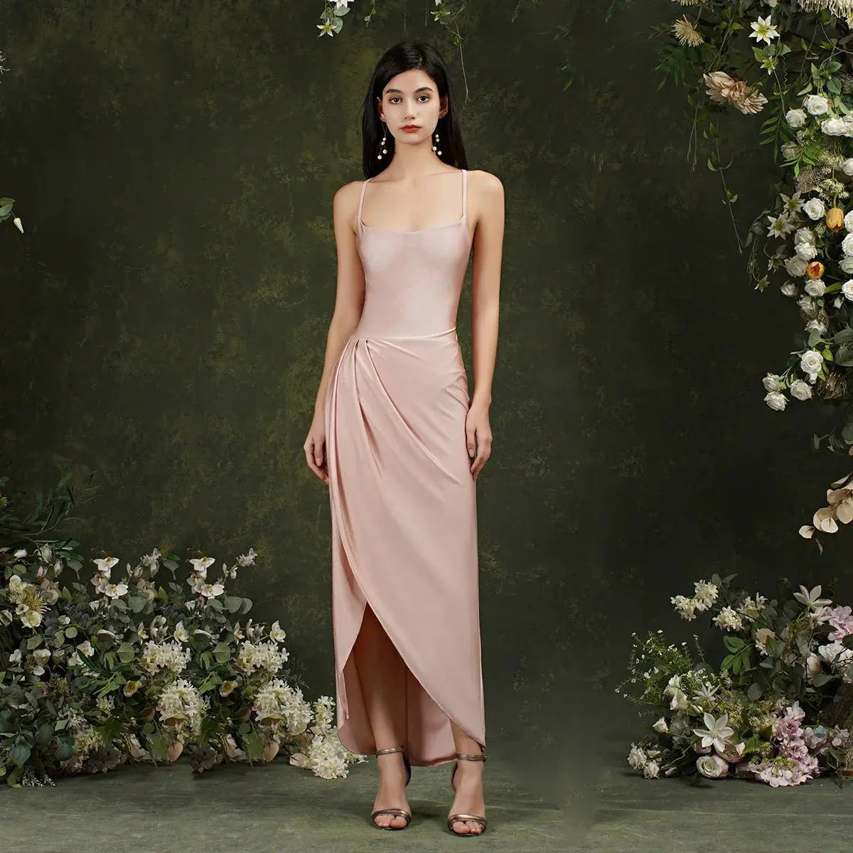 Elastic Long Bodycon Sleeveless Mermaid Lace UP Back Evening Gowns - Blade & Thread