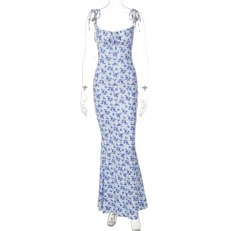 Elegant Floral Beach Vacation Bodycon Streetwear Long Dress - Blade & Thread