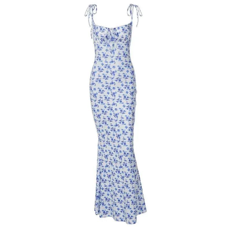 Elegant Floral Beach Vacation Bodycon Streetwear Long Dress - Blade & Thread