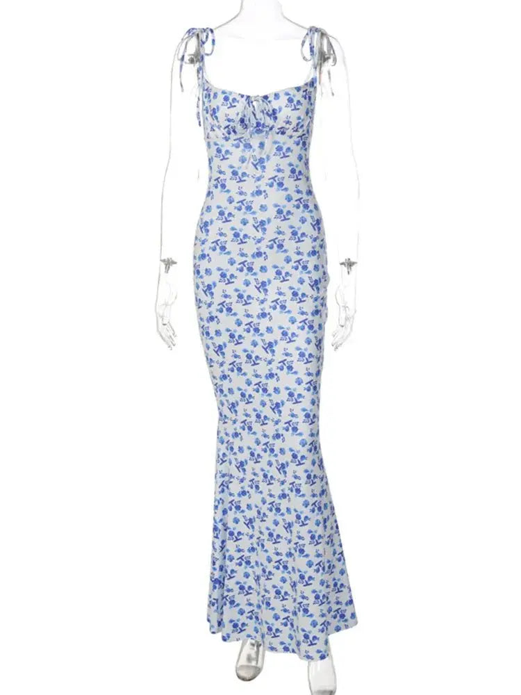 Elegant Floral Beach Vacation Bodycon Streetwear Long Dress - Blade & Thread