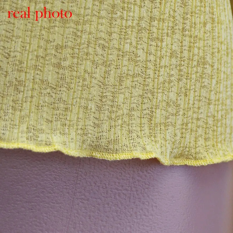 Elegant See Through Long Sleeve Mock Neck Women Tops Fashion Streetwear T-Shirts nowadaysfashion