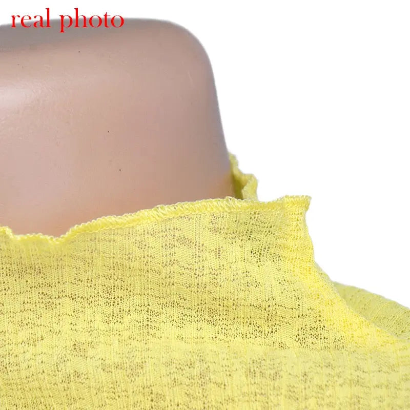 Elegant See Through Long Sleeve Mock Neck Women Tops Fashion Streetwear T-Shirts nowadaysfashion