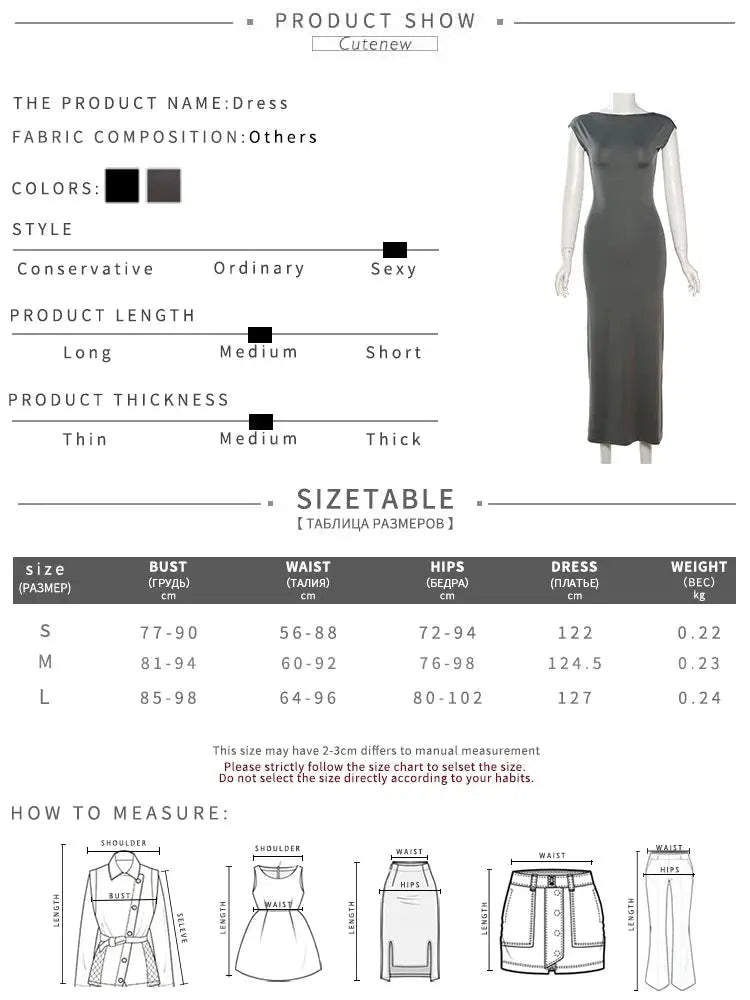 Elegant Short Sleeve Bodycon Maxi Dress O-neck Backless Lady Dresses - Blade & Thread