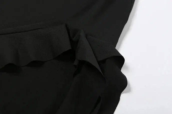 Elegant Strapless Dress Women Irregular Tassel Skinny Split Maxi Bodycon - Blade & Thread