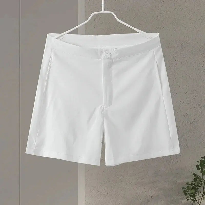 Elegant White Shorts Sets Sleeveless Single Breasted Top High Waist Shorts - Blade & Thread