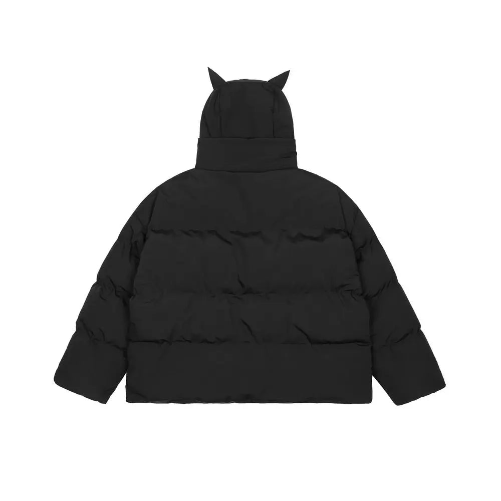 Embroidered Skull Jacket Streetwear Little Devil Designer Hood Padded Jacket Coat - Blade & Thread