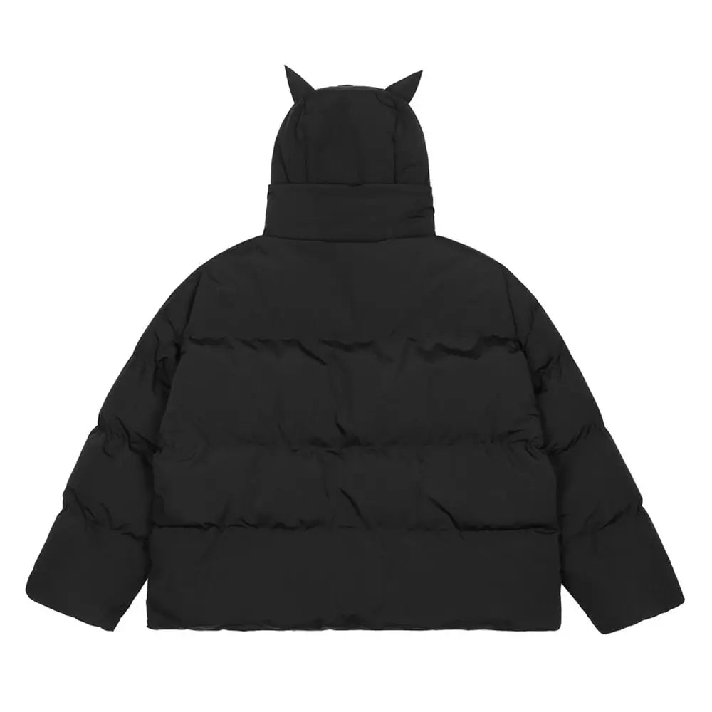 Embroidered Skull Jacket Streetwear Little Devil Designer Hood Padded Jacket Coat - Blade & Thread