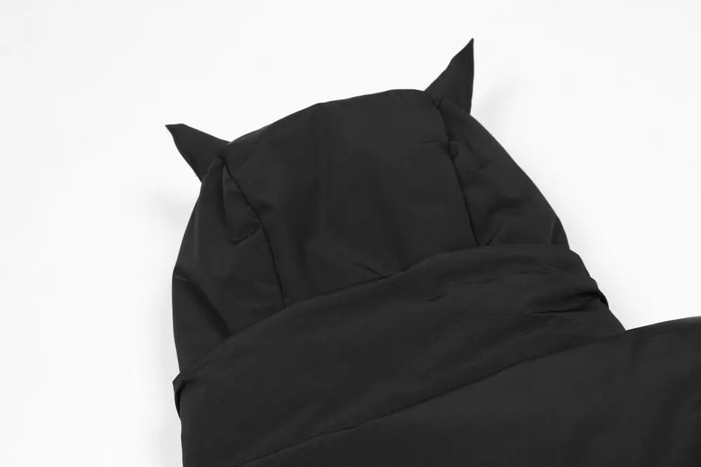 Embroidered Skull Jacket Streetwear Little Devil Designer Hood Padded Jacket Coat - Blade & Thread