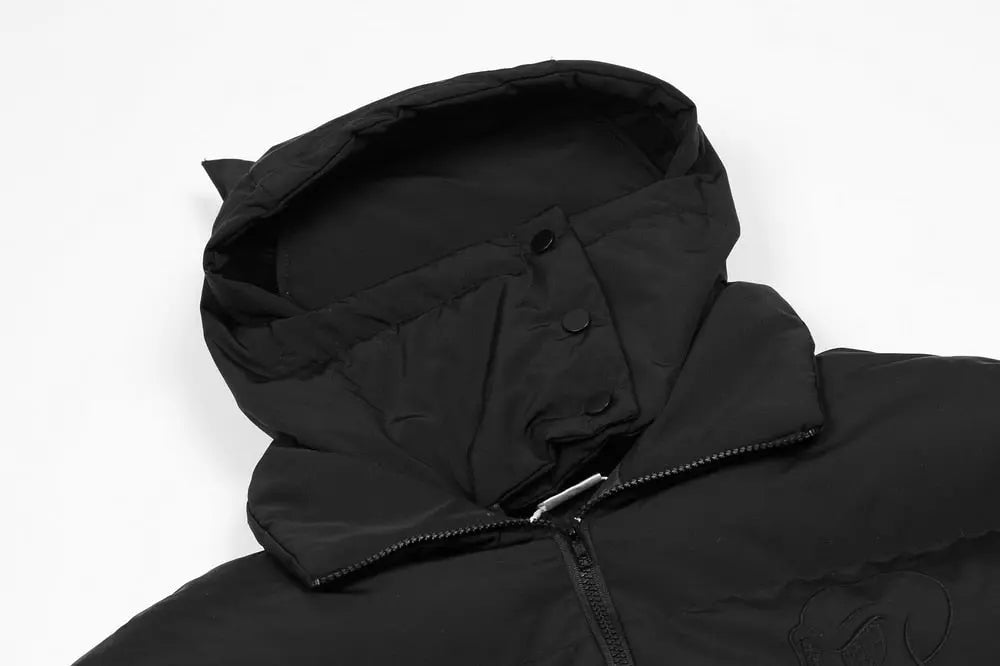 Embroidered Skull Jacket Streetwear Little Devil Designer Hood Padded Jacket Coat - Blade & Thread