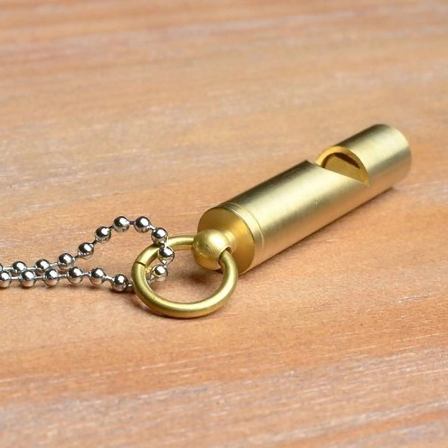 Engraved Text Brass Whistle Necklaces Custom Phone Number Children Anti-lost Necklace - Blade & Thread