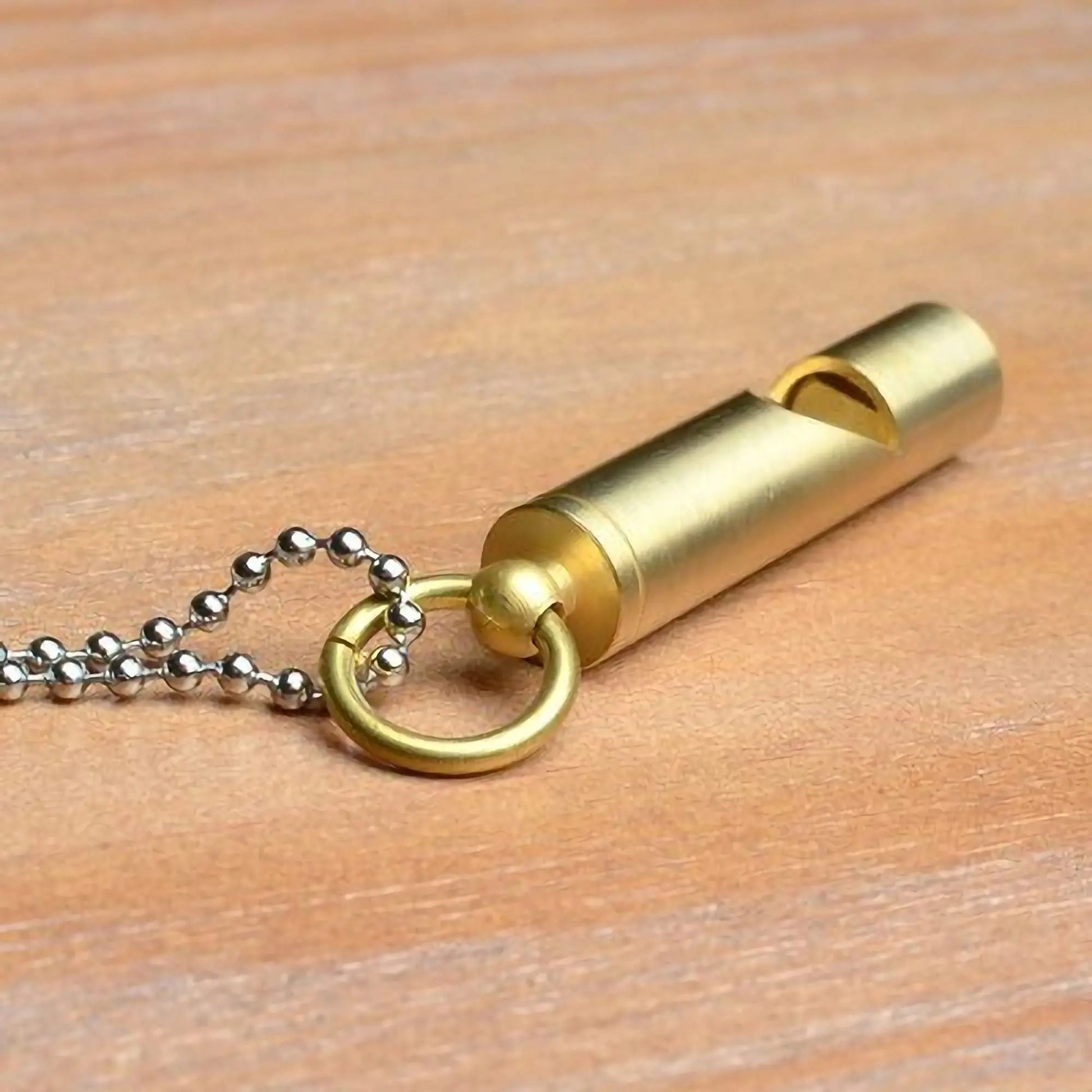 Engraved Text Brass Whistle Necklaces Custom Phone Number Children Anti-lost Necklace - Blade & Thread