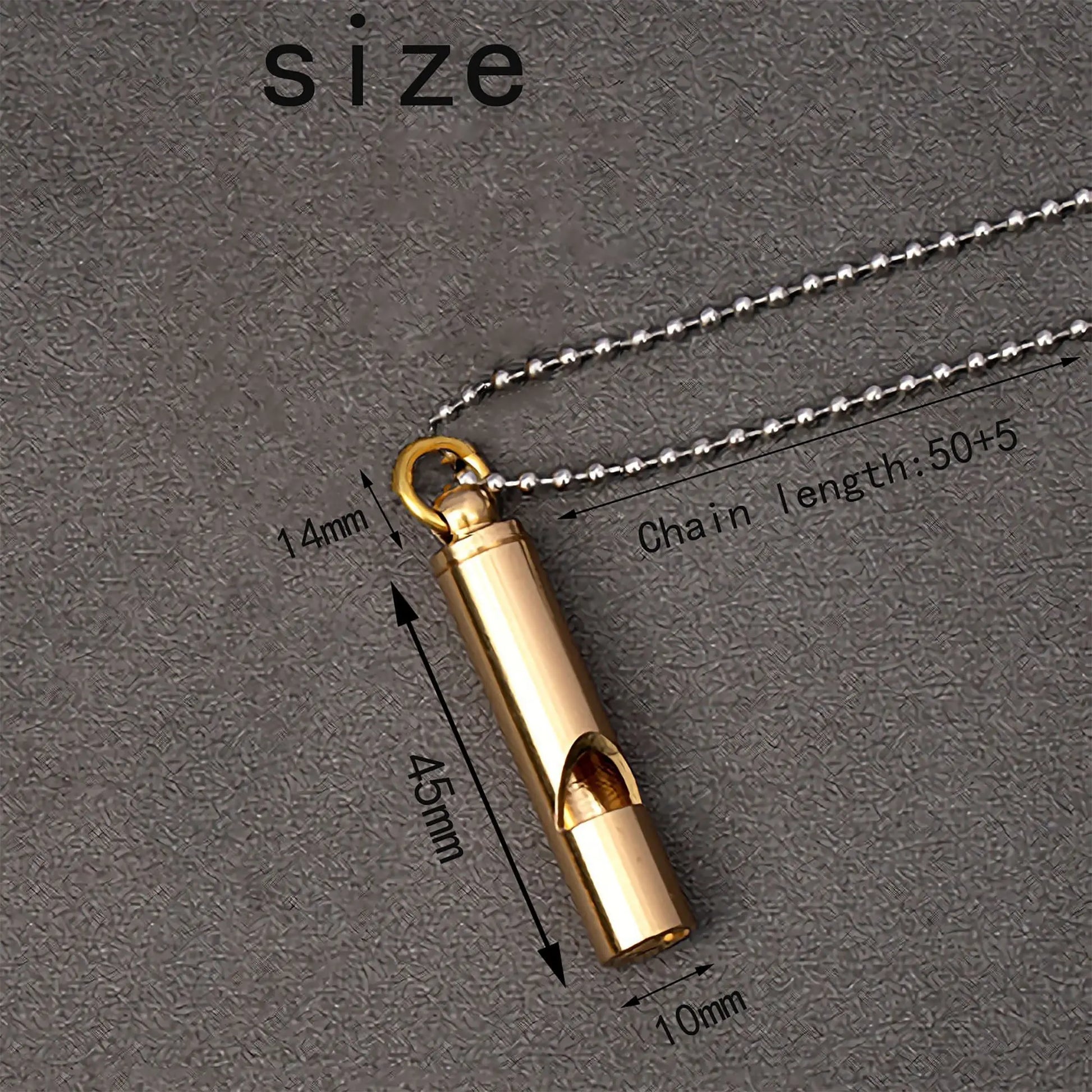 Engraved Text Brass Whistle Necklaces Custom Phone Number Children Anti-lost Necklace - Blade & Thread
