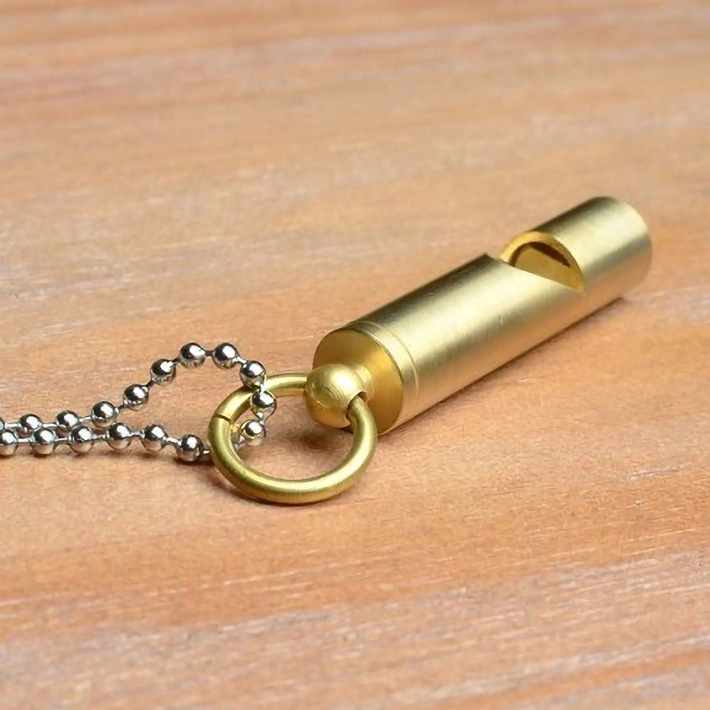Engraved Text Brass Whistle Necklaces Custom Phone Number Children Anti-lost Necklace - Blade & Thread