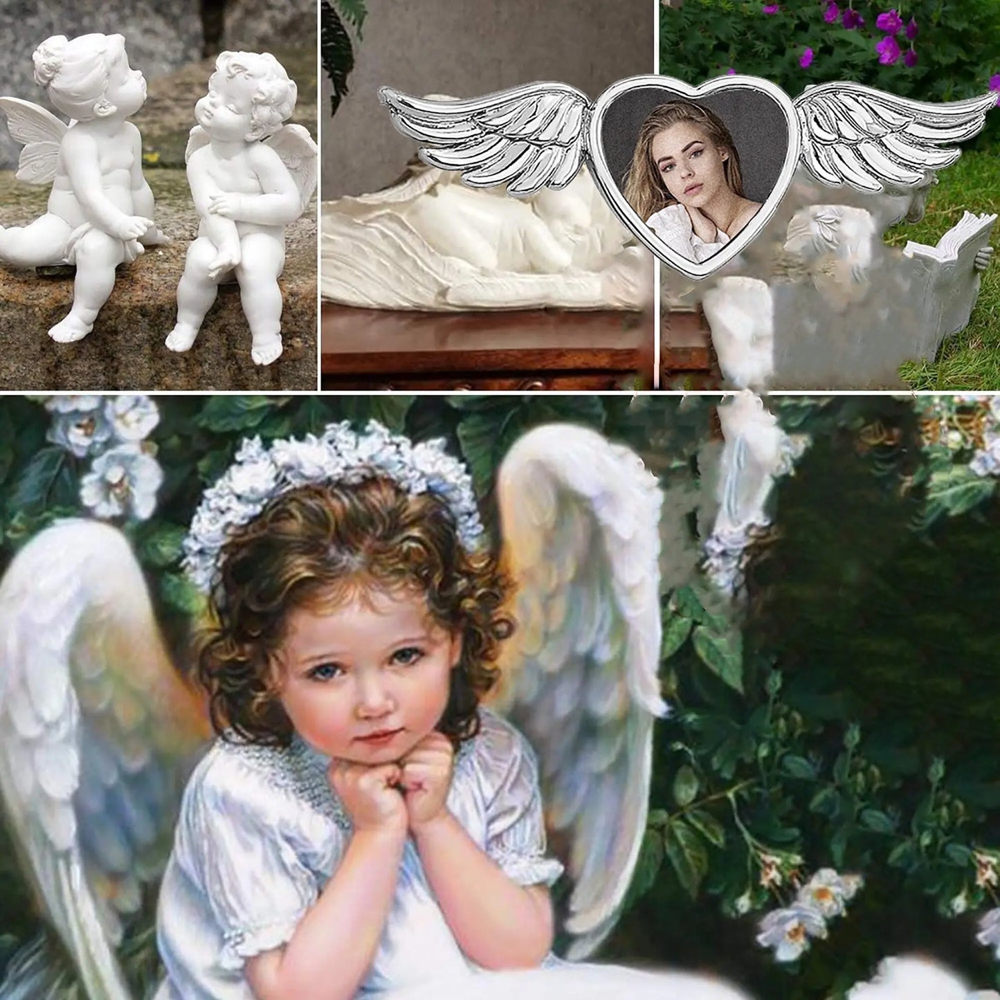 Engraved Text Custom Photo Angel Wing Heart Shaped Jewelry Gifts - Blade & Thread