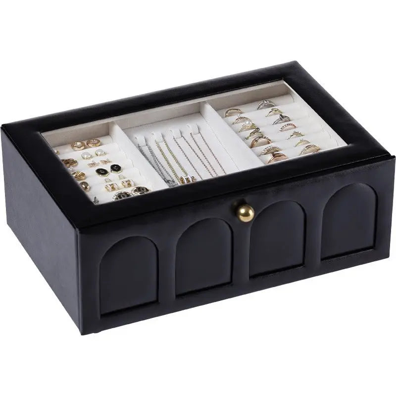 European and American high-end flip three-layer jewelry box - Blade & Thread