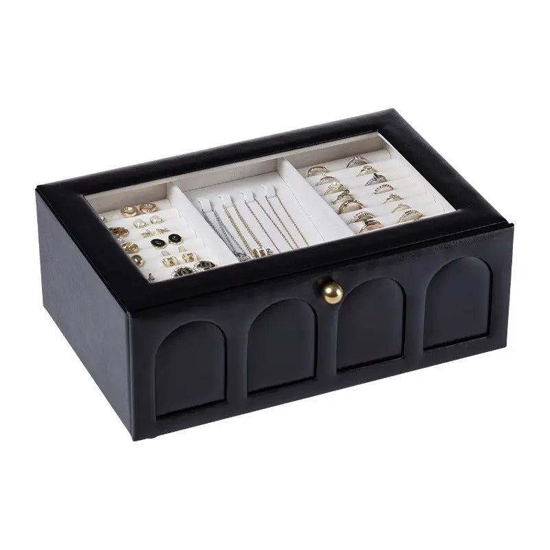European and American high-end flip three-layer jewelry box - Blade & Thread