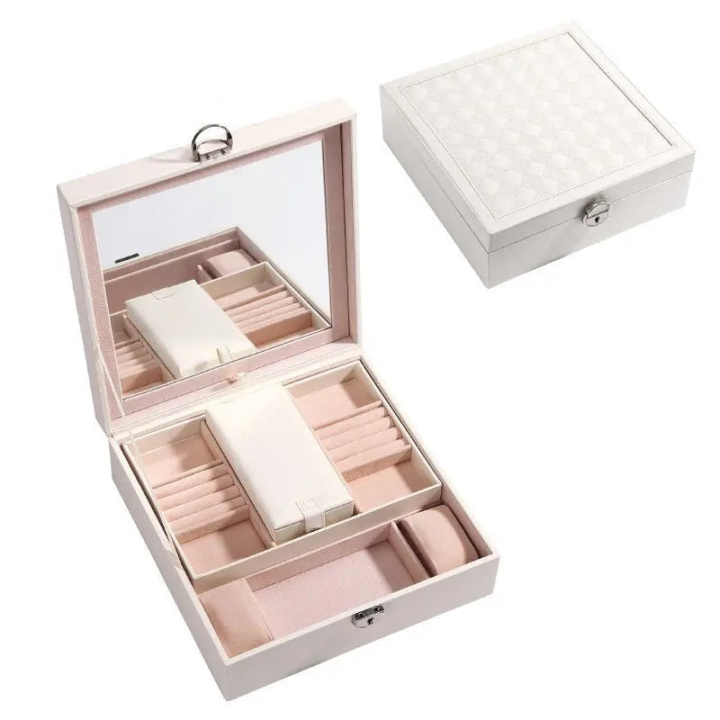 European-style high-end mirror and large capacity jewelry box - Blade & Thread