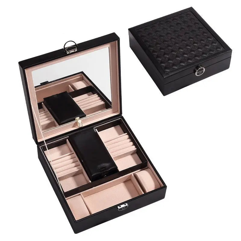 European-style high-end mirror and large capacity jewelry box - Blade & Thread
