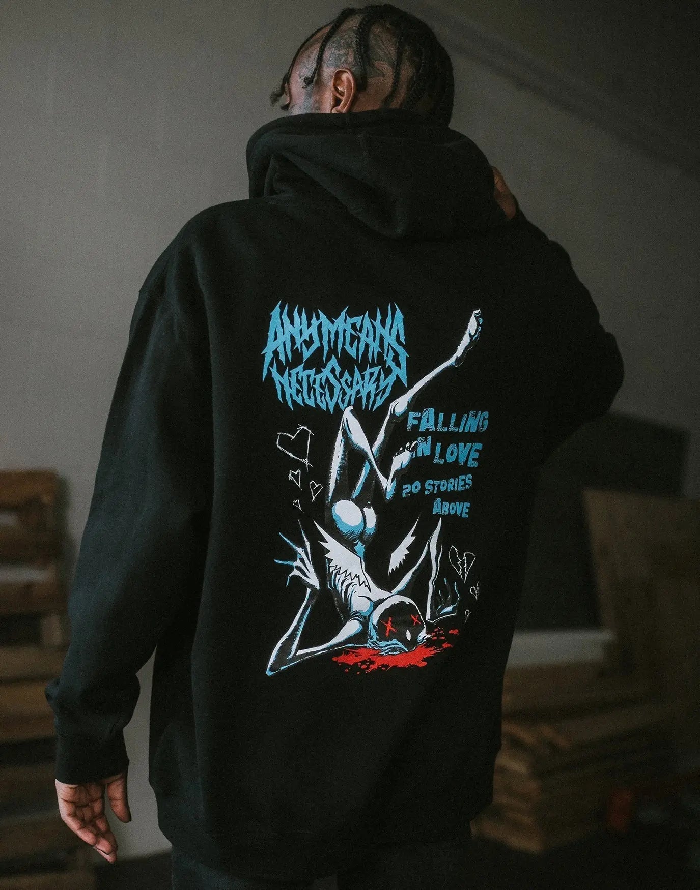 Falling in Love Pullover Hoodie Black - Blade & Thread
