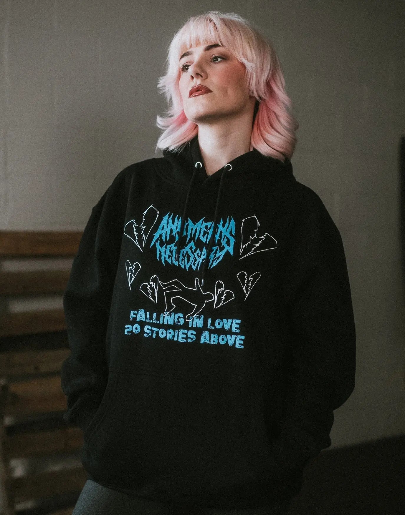 Falling in Love Pullover Hoodie Black - Blade & Thread