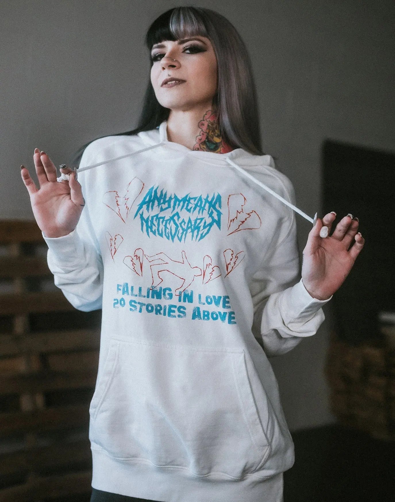 Falling in Love Pullover Hoodie Vintage White - Blade & Thread