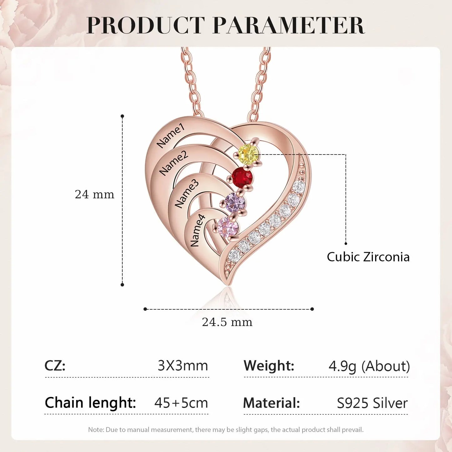 Family Name Heart Necklaces for Women Birthstone Engraving Necklace - Blade & Thread