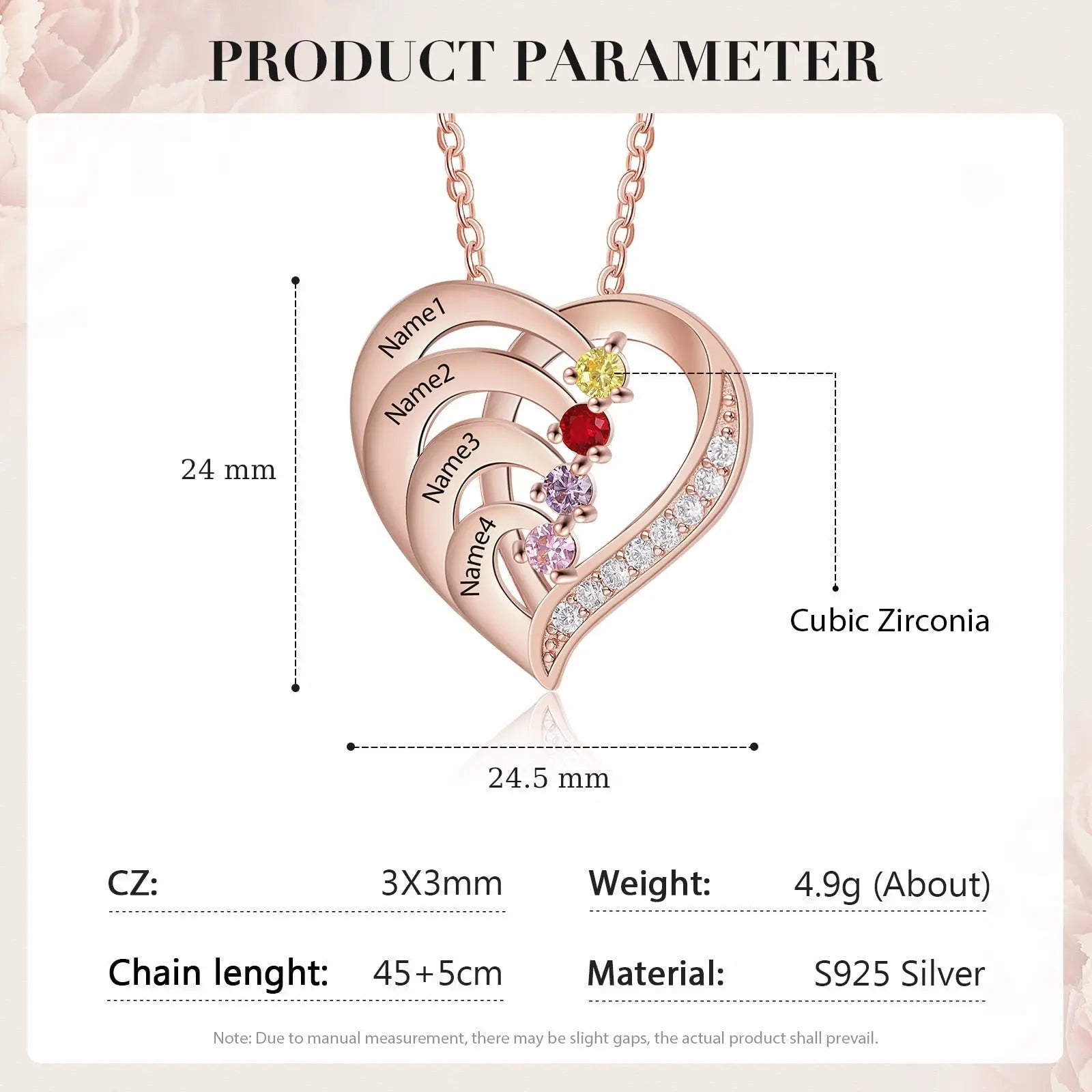 Family Name Heart Necklaces for Women Birthstone Engraving Necklace - Blade & Thread