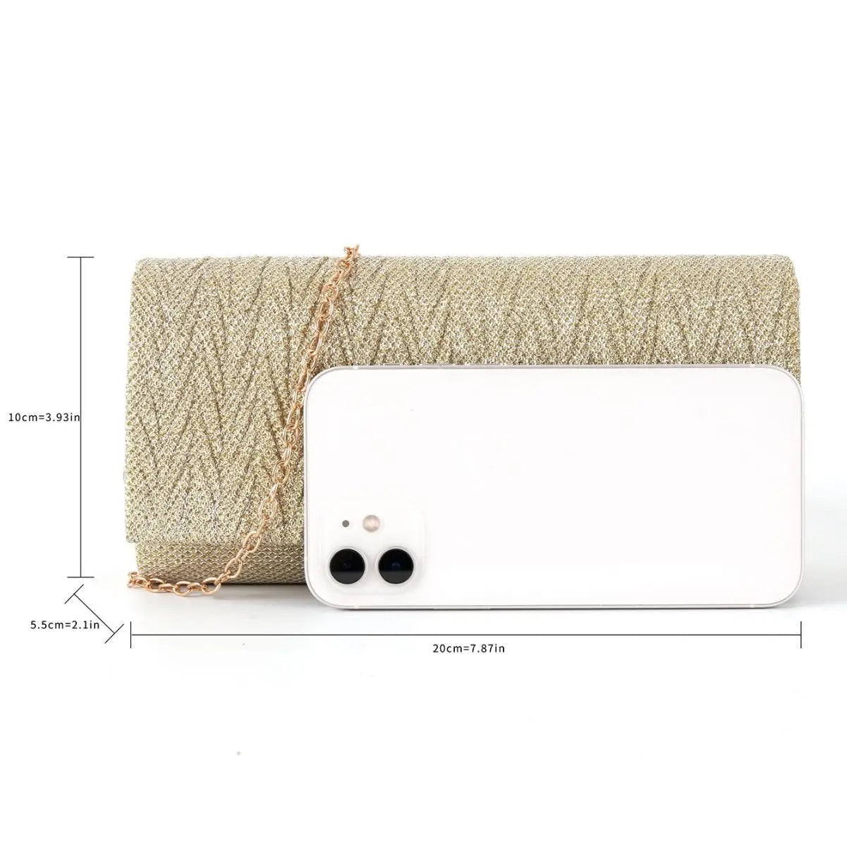 Fantasy shiny pleated clutch bag - Blade & Thread