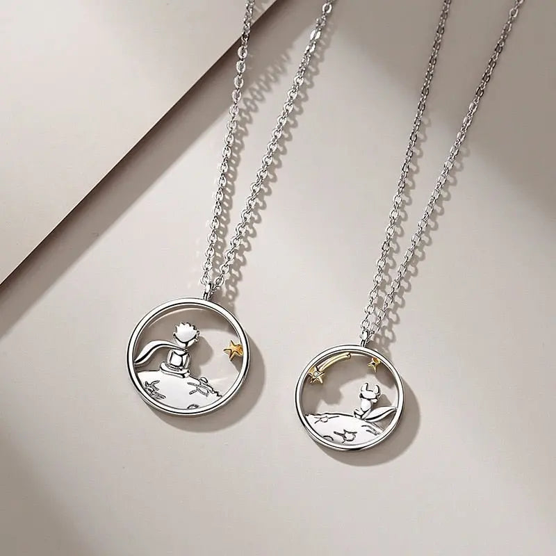 Fashion Couple S925 Silver Plated Prince Little Fox Pendant Personalized Necklace - Blade & Thread